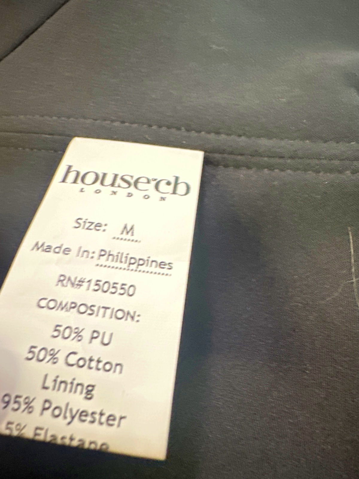 House of CB BLACK PLUNGE VEGAN LEATHER CORSET UK M