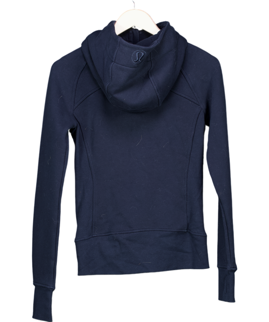 Lululemon Scuba Full-zip Hoodie - True Navy Blue / Gold UK 8