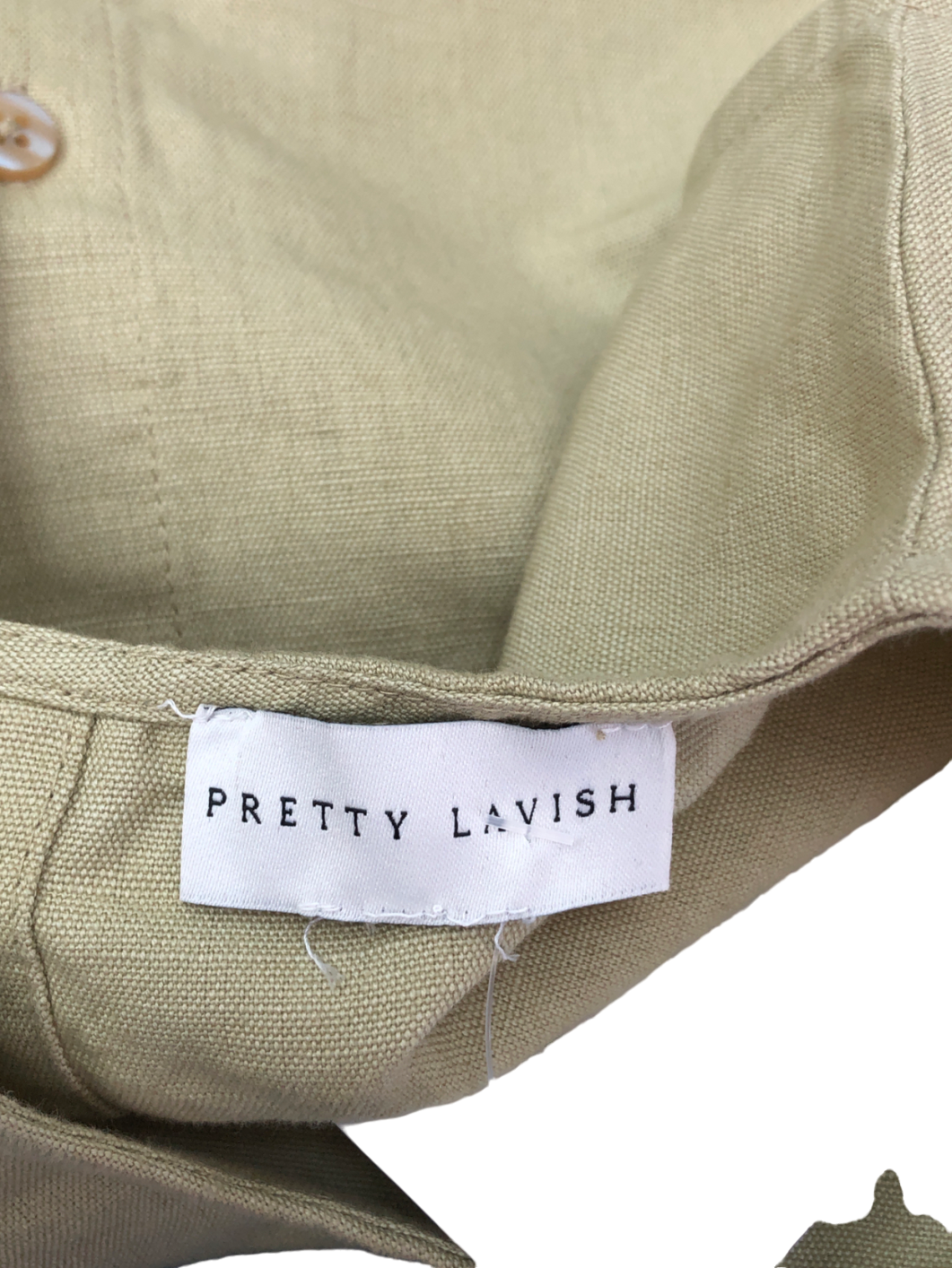 PRETTY LAVISH Green Bryony Boxy Linen Top UK 8