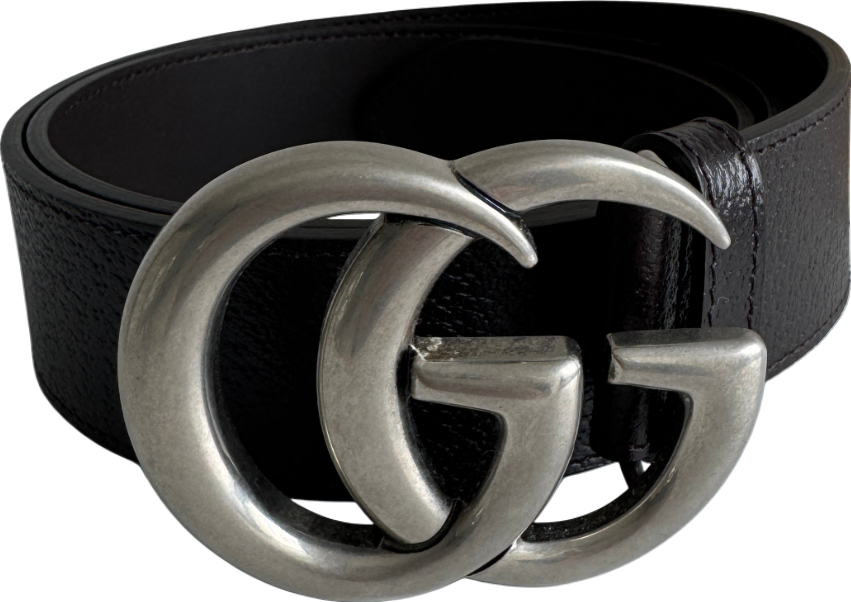 GUCCI Dark Brown Leather GG Marmont Wide Belt Sz 90cm/36" W30