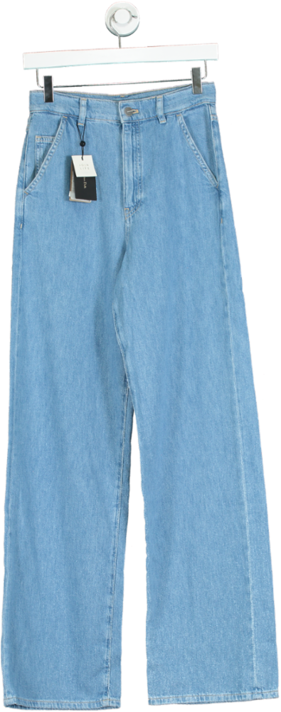 Massimo Dutti Blue Wide Leg  High Waisted Jeans UK 6