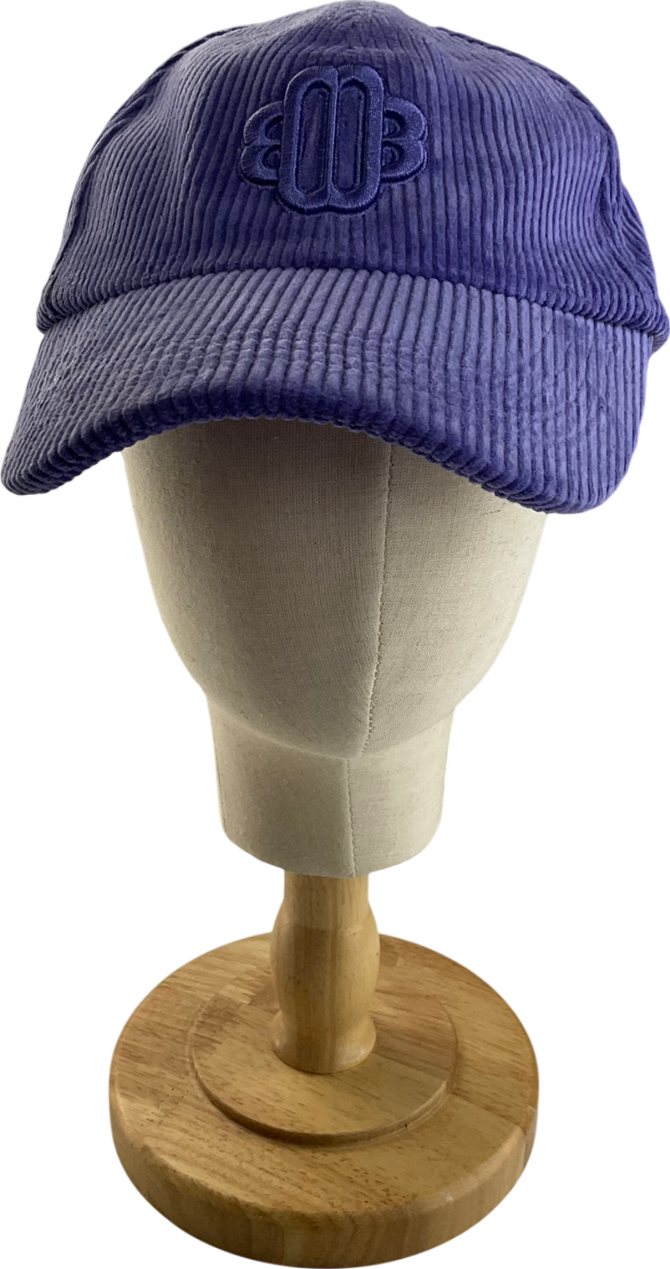 Maje Purple Logo-embroidered Cotton-velvet Cap UK M