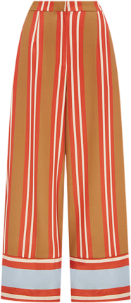NEVER FULLY DRESSED Orange / Tan Stripe Marnie Trousers UK 10