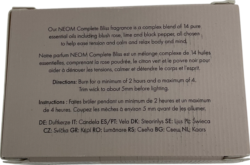 NEOM White Complete Bliss Candle One Size