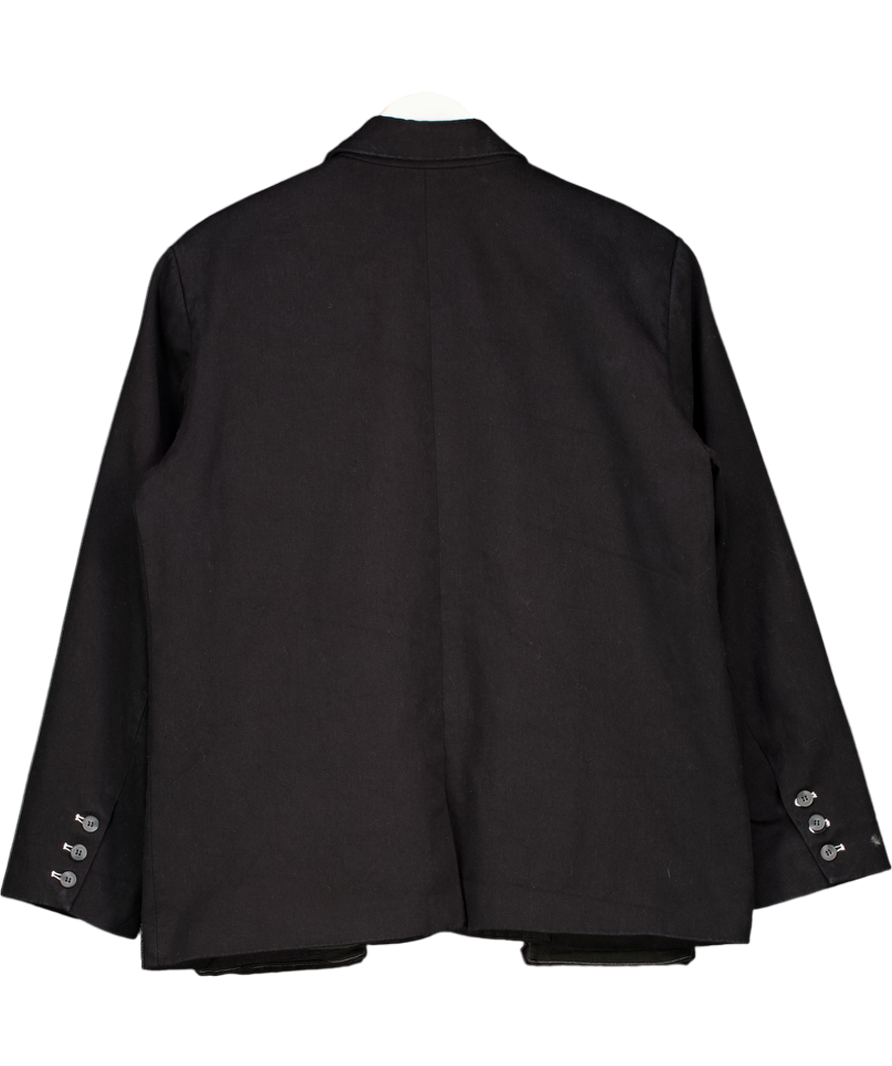 The Couture Club Black Oversized Logo Blazer With Contrast Topstitching UK XS