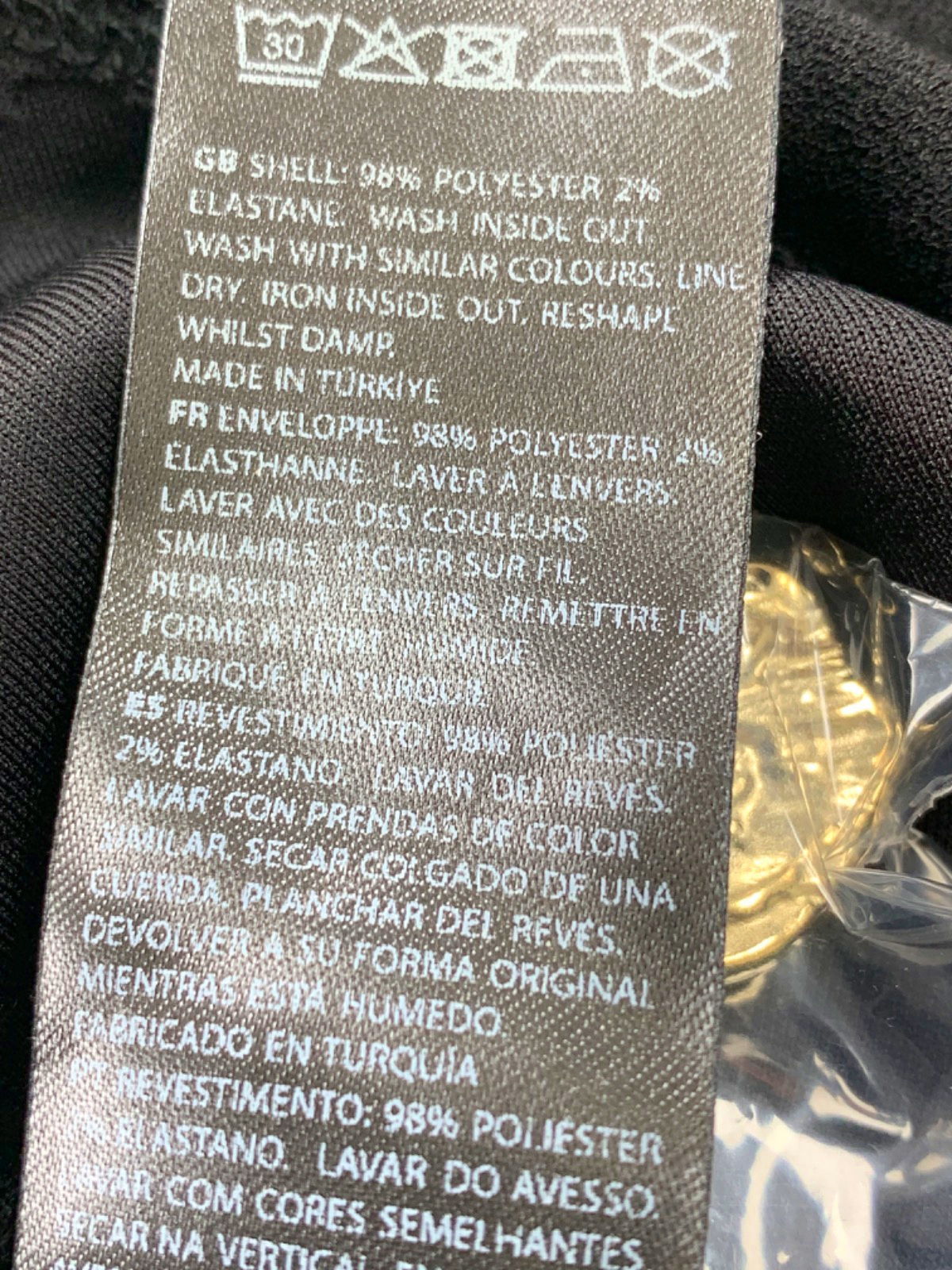 NA-KD Black Front Button Long Sleeve Top UK S