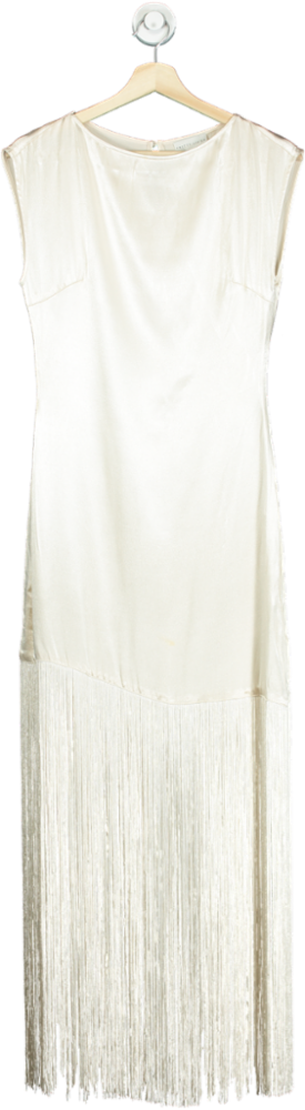 Pretty Lavish Cream Fringe Flapper Style Dress UK 6