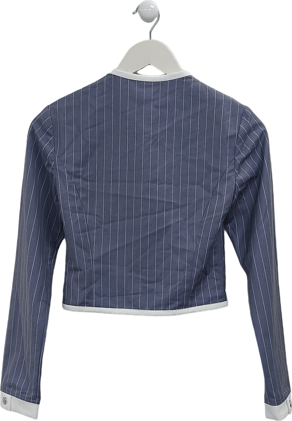 Asandra Studios Blue Pinstripe Zip Front Jacket UK 6