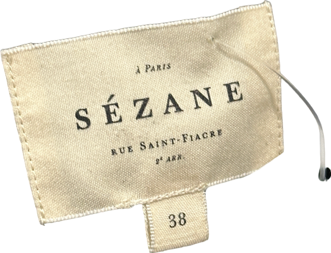 Sézane Black Button-Up Tunic UK 10