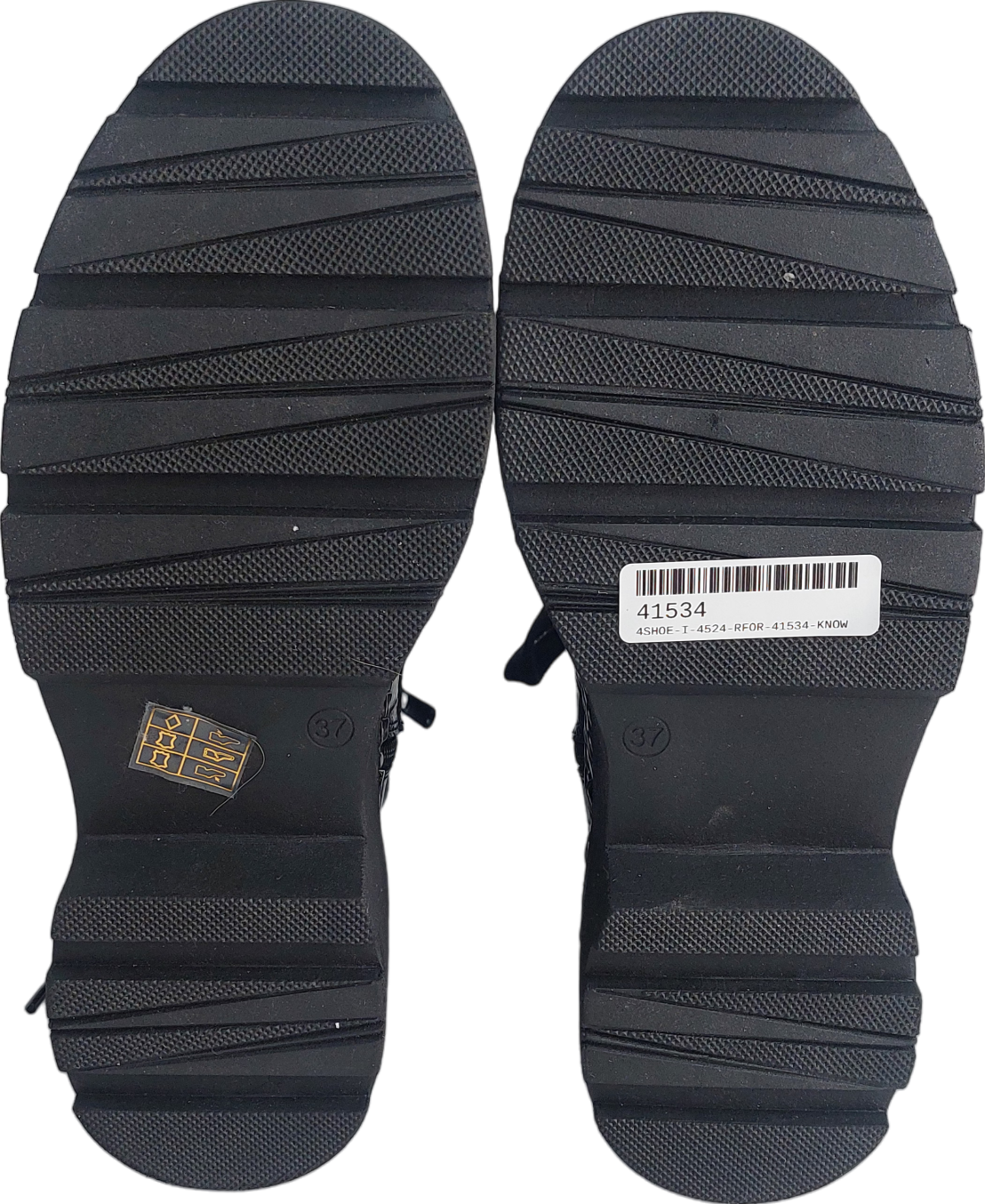 moda in pelle Black Croc Effect Bpots UK 4 EU 37 👠