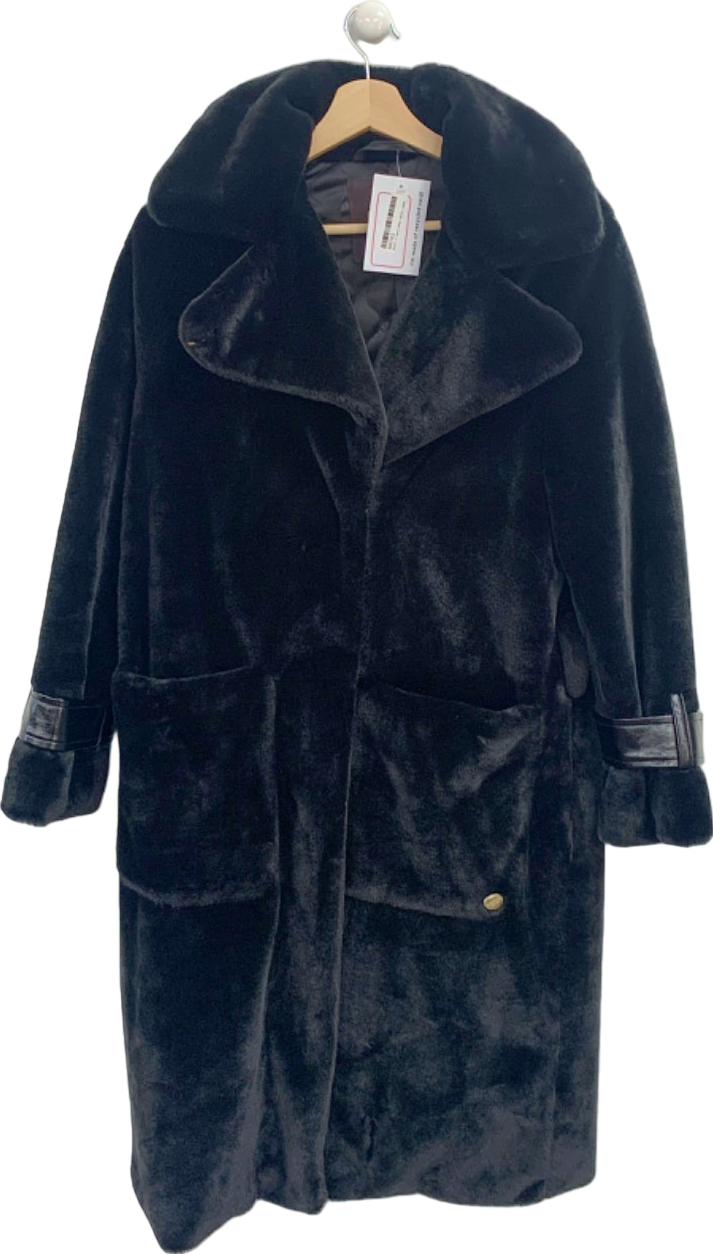 Freed Black Faux Fur Coat UK S/M