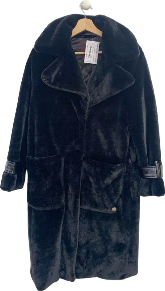 Freed Black Faux Fur Coat UK S/M