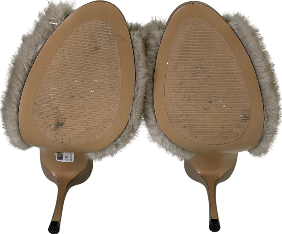 STEVE MADDEN Beige Priya-f Tan Faux Fur Upper Heels UK 5 EU 38 👠