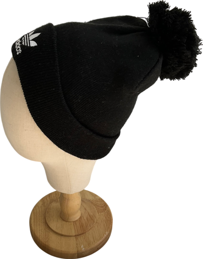 adidas Black Embroidered Logo Bobble Hat One Size