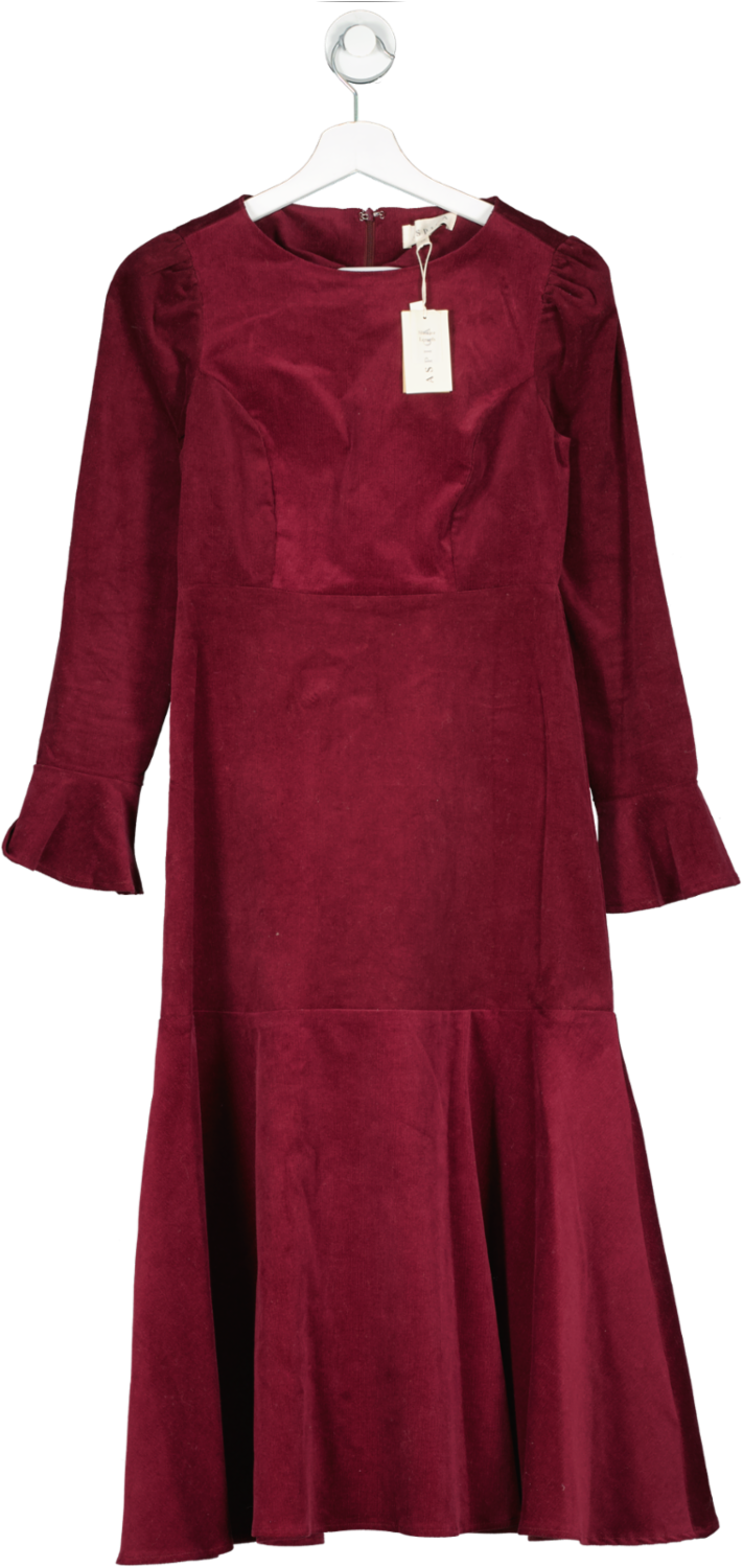 ASPIGA Red Rachel Stretch Corduroy Dress UK XS