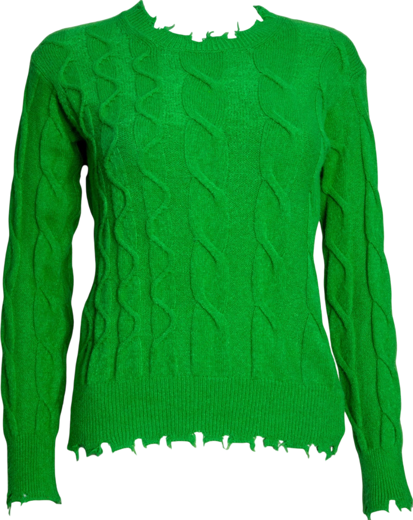 Pinko Green Supersoft Cableknit Jumper UK XS