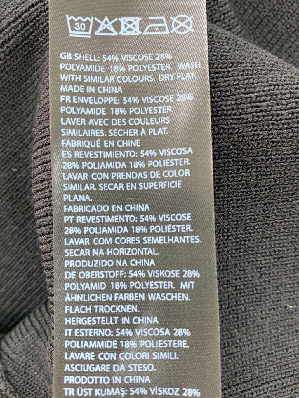 NA-KD Black Wavy Shoulder Tight Fine Knitted Top UK S