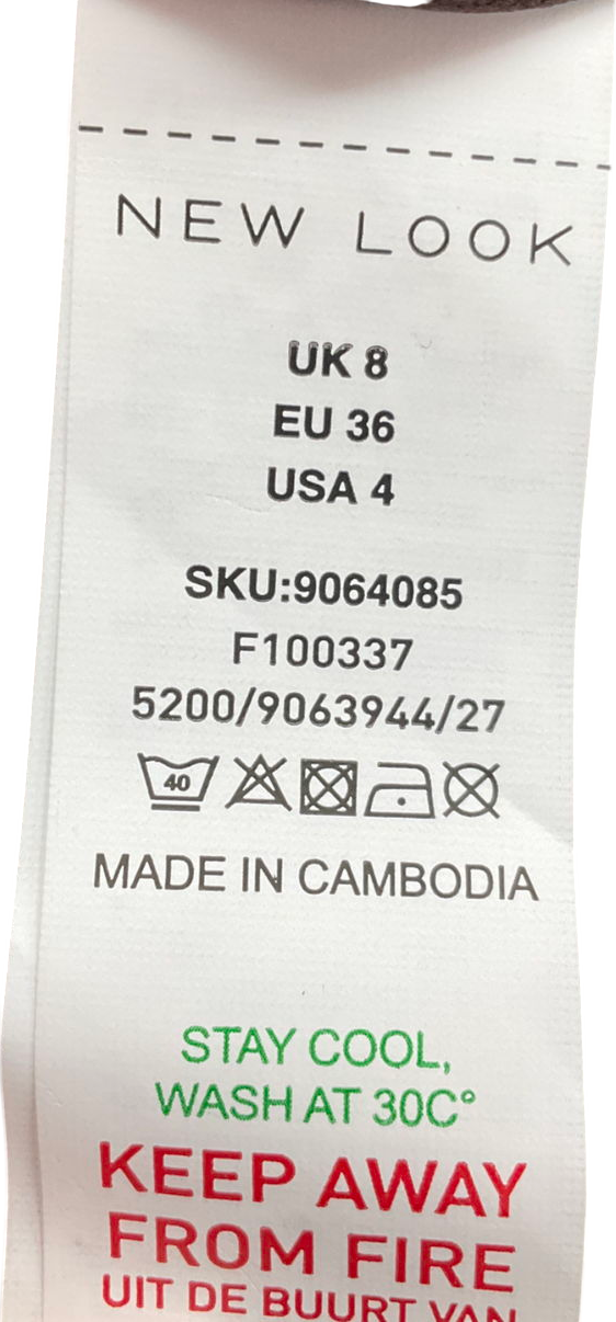 New Look Brown Sequinned Mesh Midi Skirt UK 8