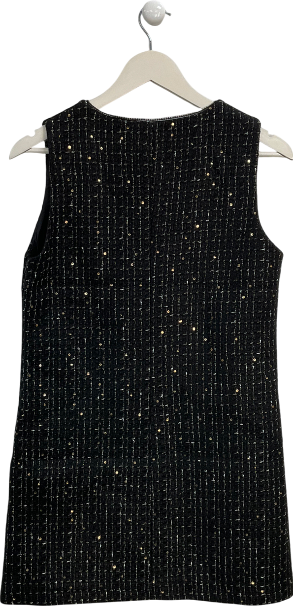 Next Black Tweed Sleeveless Dress UK 6
