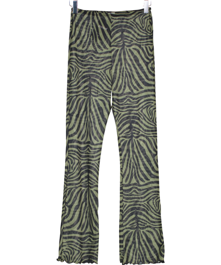 INAMORATA Green Zebra Print Beach Trousers UK XXS-XS