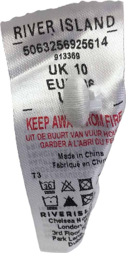 River Island White Lace Trim Shirt UK 10