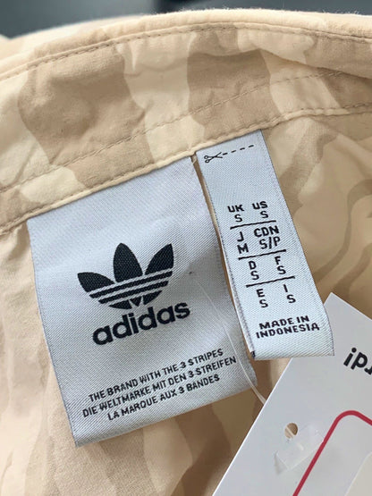 Adidas Beige Printed Short Sleeve Shirt UK S