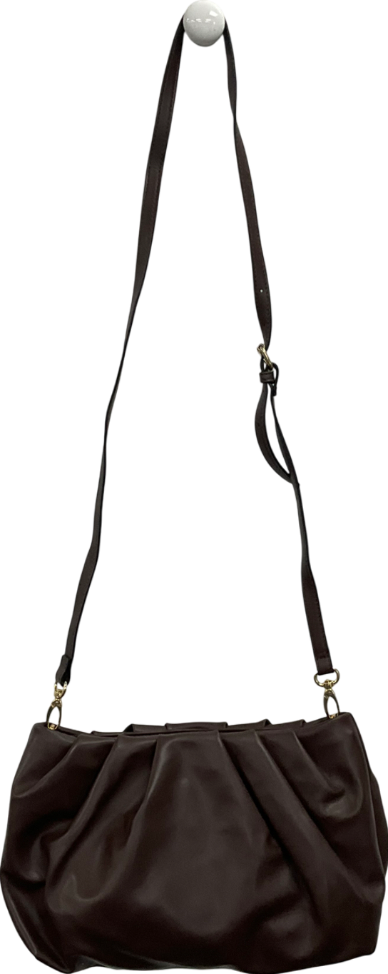 TU sainsburys Brown Faux Leather Ruched Detail Clutch Bag One Size One Size