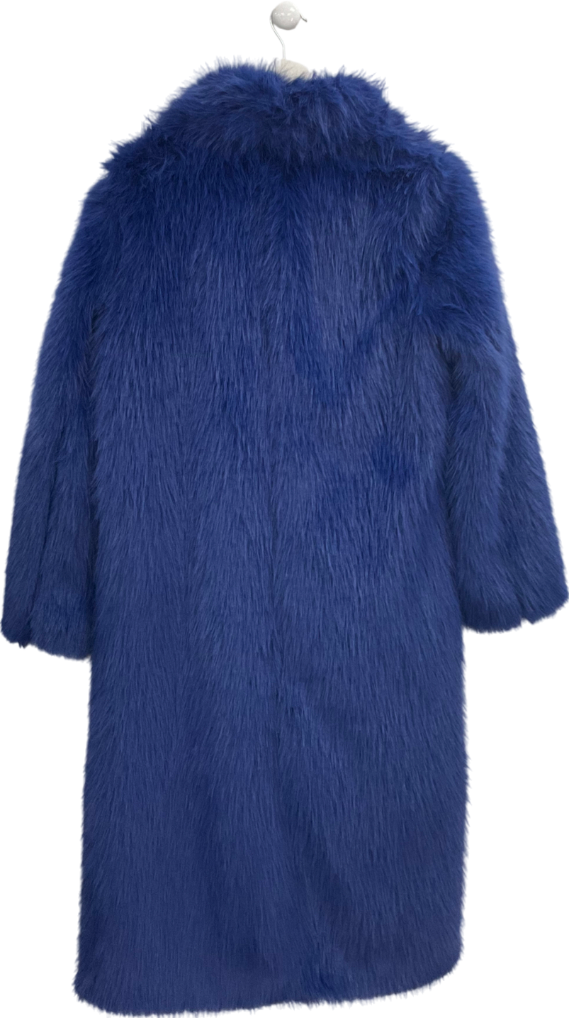 Fashion Nova Blue Jobelle Faux Fur Coat UK S