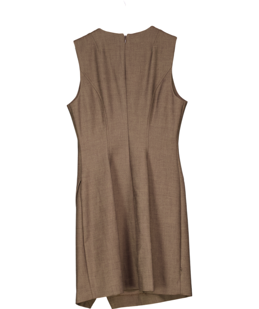 River Island Brown Sleeveless Tailored Dress UK 6