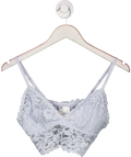 H&M Blue Microfibre And Lace Bralette UK M
