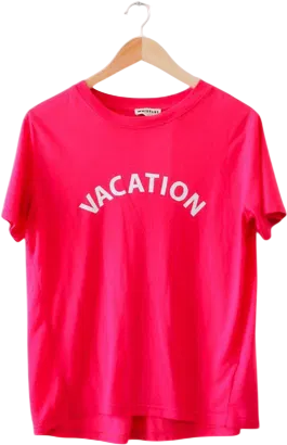 Whistles Pink Vacation Logo T-shirt UK S