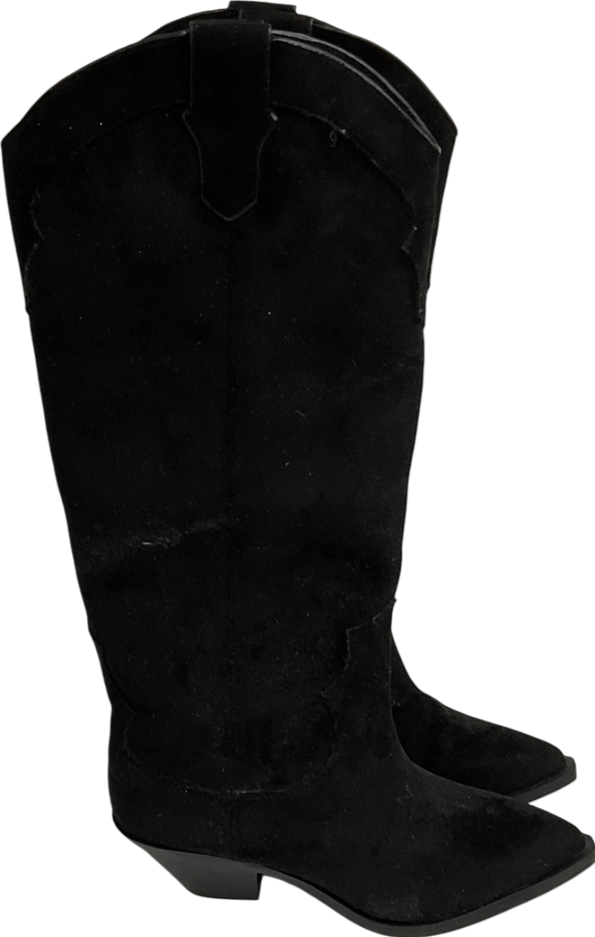 H&M Black Knee-high Cowboy Boots UK 5 EU 38 👠
