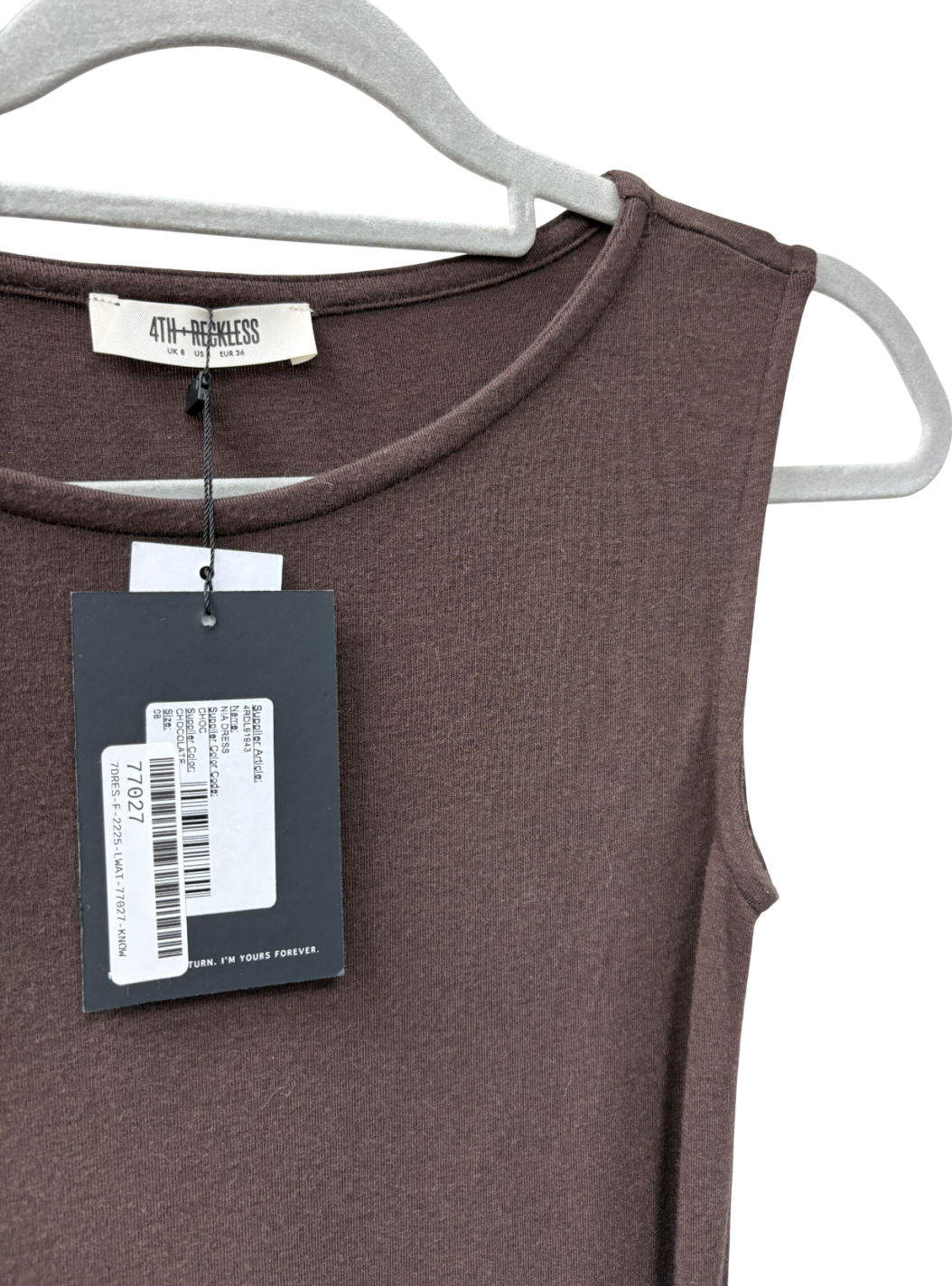 4th & Reckless Brown Nia Maxi Dress UK 8