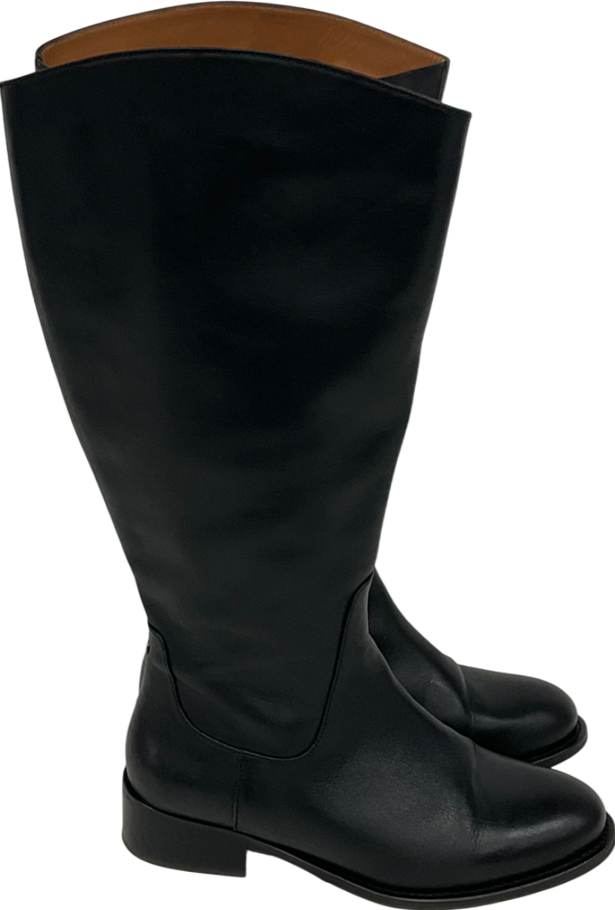 Duo Black Verity Knee High Leather Boots UK 7 EU 40 👠