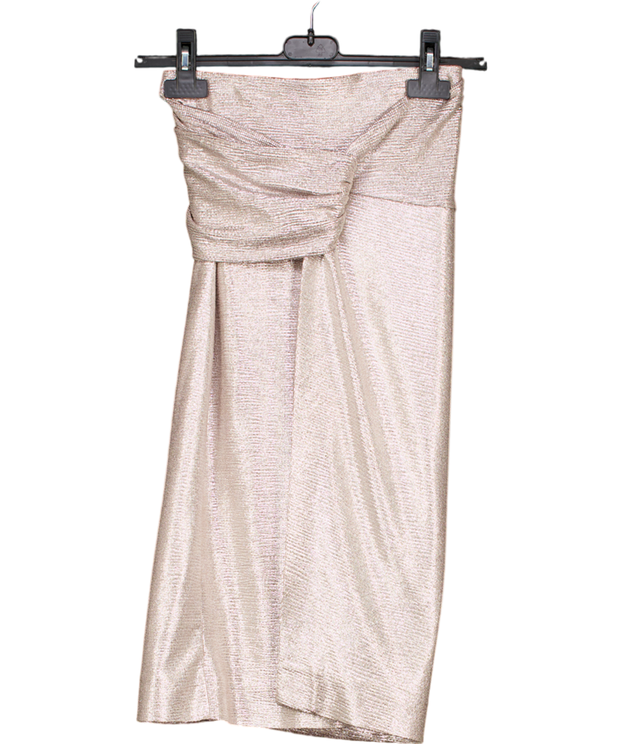 Ba&sh Metallic Split Hem Twist Front Skirt UK S
