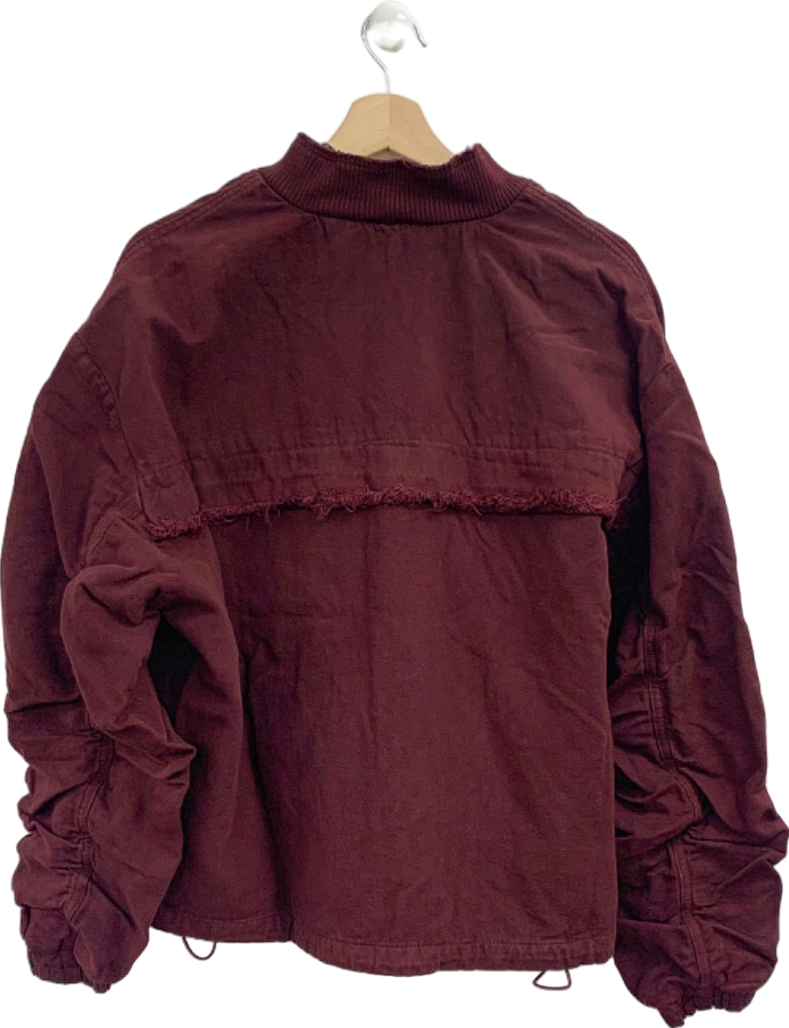 All Saints Dark Wine Rue Bomber Jacket UK 6