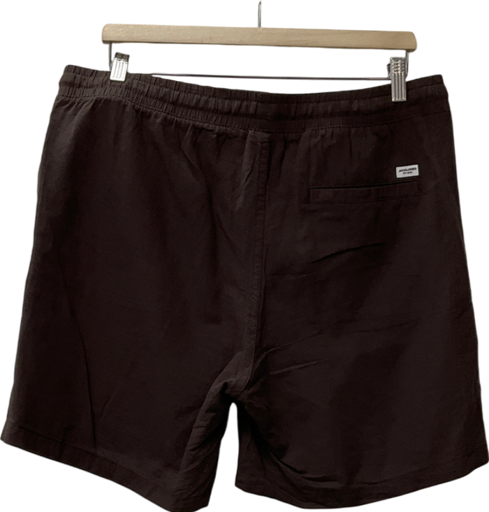 jack&jones Brown Linen Blend Shorts UK L
