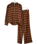 4th & Reckless Brown Tove Check Print Trousers And Shirt Set UK 8