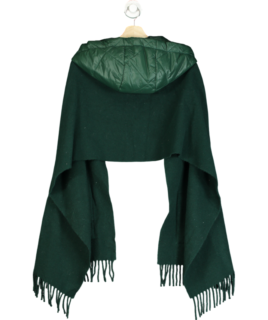 Maje Green Wool Hooded Scarf One Size