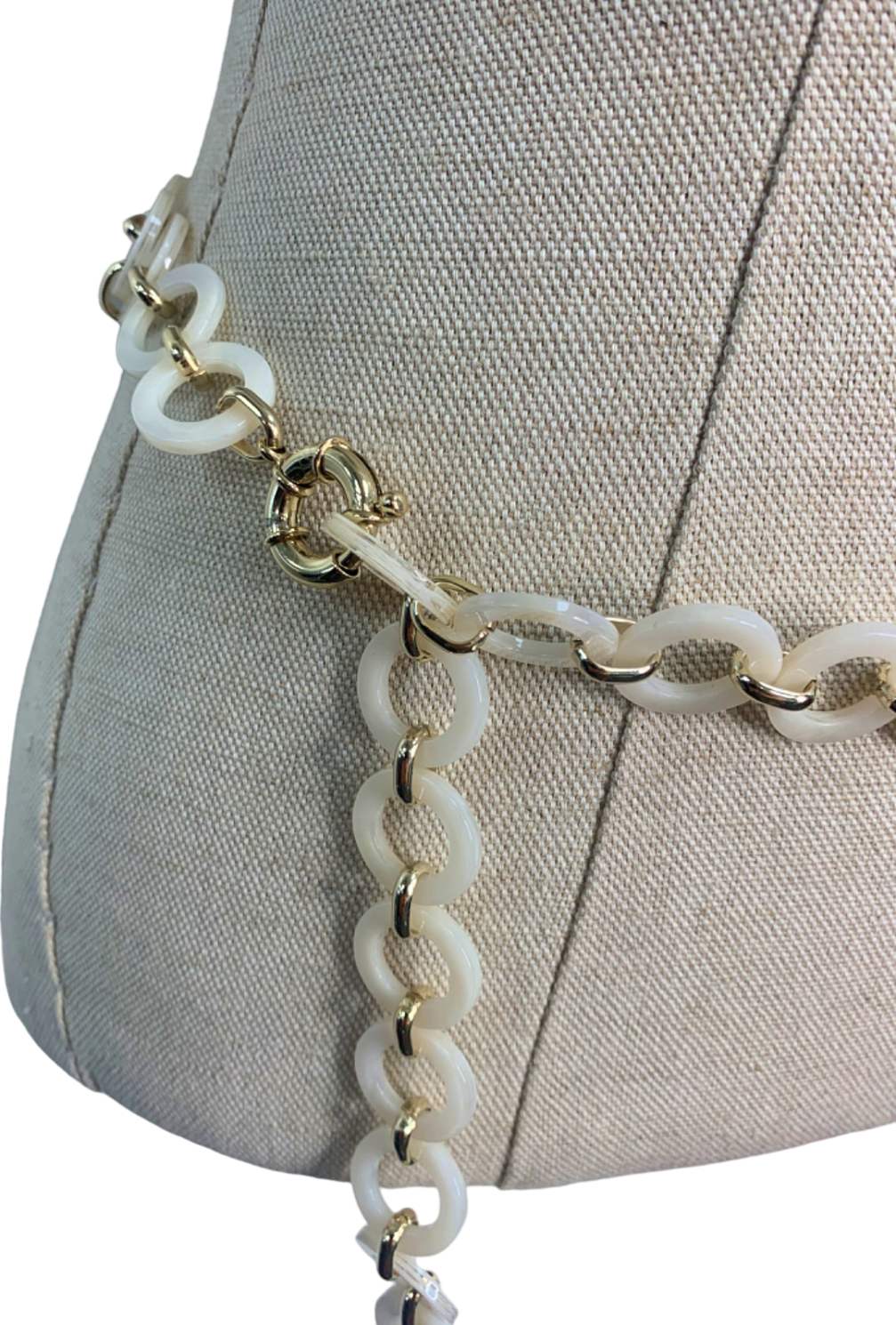 Bobbies White Vernazza Chain Belt UK One Size