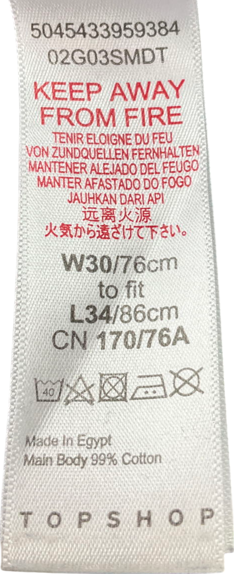 Topshop Blue Straight Leg Jeans W30