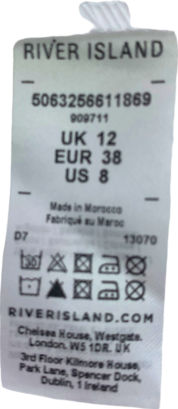 River Island White Smocked Midi Dress UK 12