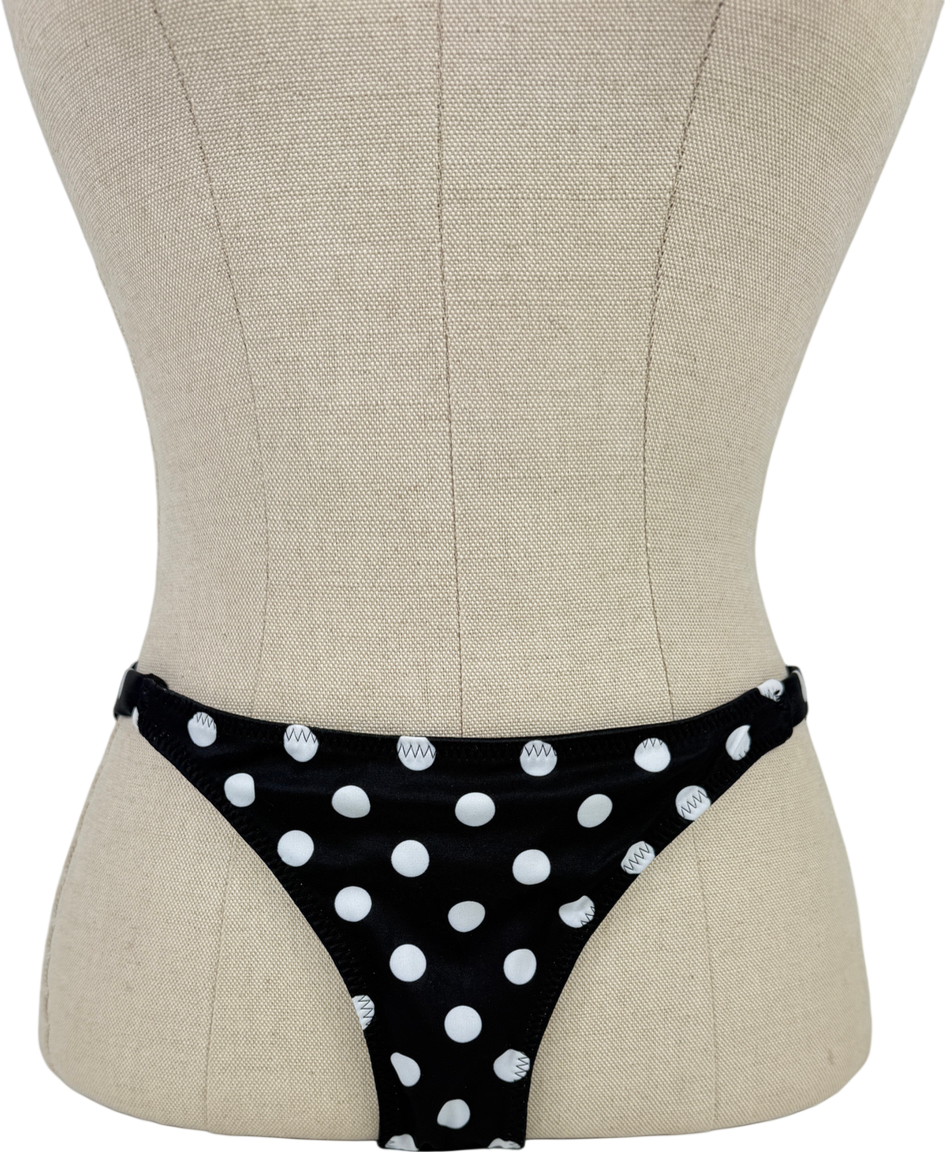 Caroline Constas Mykela Bikini Bottoms Black Polka Dot UK XS