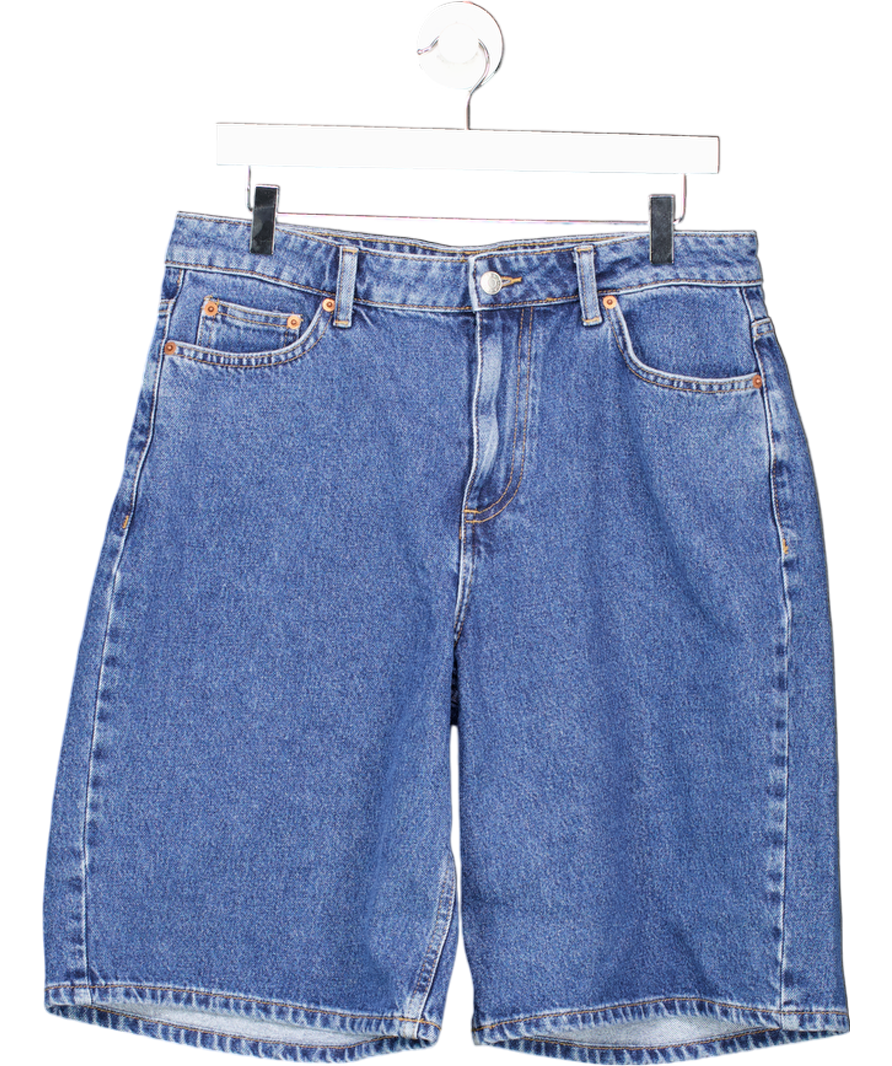 NA-KD Blue Low Waist Wide Denim Shorts  Eu 38 UK 10/12