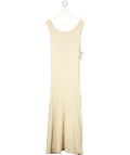 Fig & Basil Beige Knitted Rib Midaxi Dress UK 12