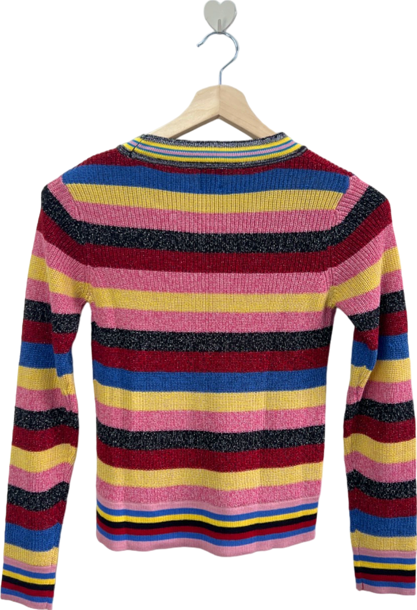 River Island Multi-Colour Striped RI Cocktail Loo Jumper UK 8