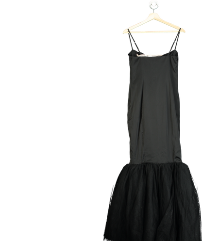 Oh Polly Black Tulle Hem Fishtail Gown UK 10