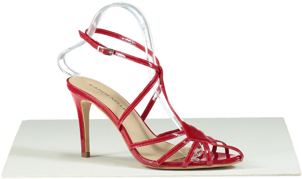 Karen Millen Red Strappy Patent Heels UK 5