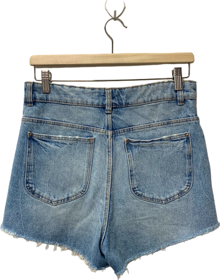 Zara Light Blue Denim High-Waisted Shorts EU 38