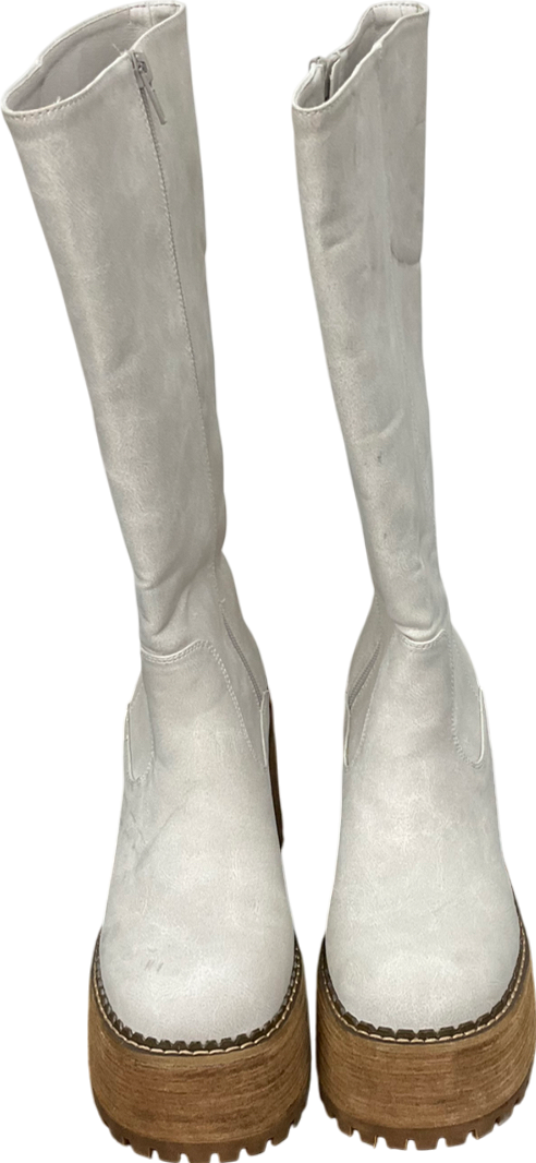 Delias Grey Vintage Soul Knee High Boots UK 6 EU 39 👠